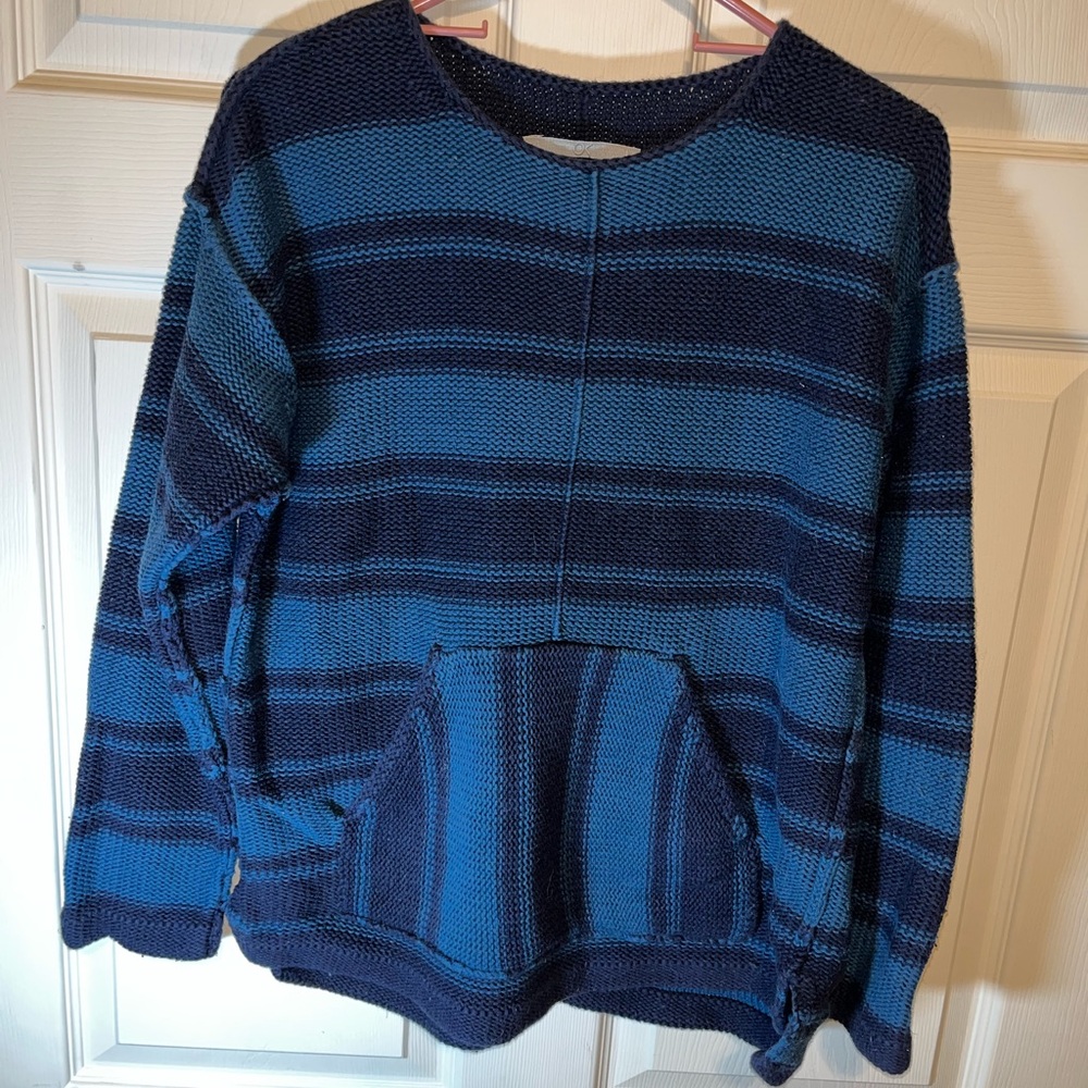 Outerknown Navy and Sky Blue Knit Sweater